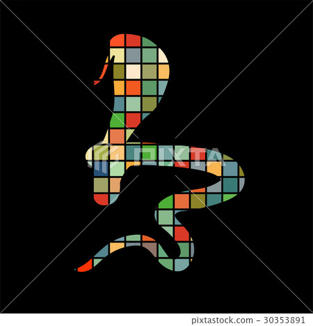 Cobra snake reptile color silhouette animal Cobra snake reptile color silhouette animal 30353891