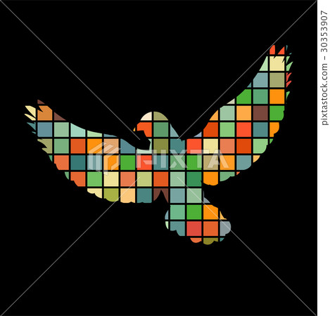 Pigeon bird color silhouette animal 30353907