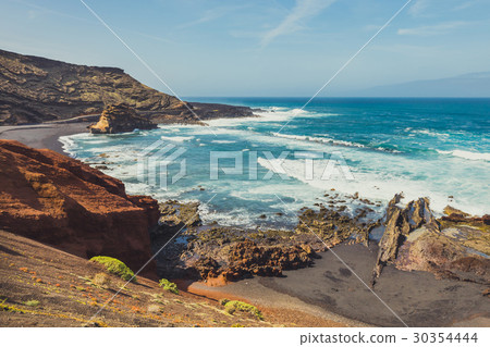 Green Lagoon at El Golfo, Lanzarote Island, Spain Green Lagoon at El Golfo, Lanzarote Island, Spain 30354444