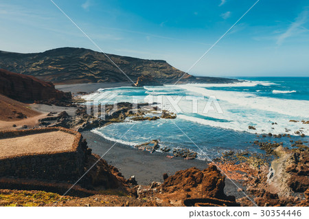 Green Lagoon at El Golfo, Lanzarote Island, Spain Green Lagoon at El Golfo, Lanzarote Island, Spain 30354446