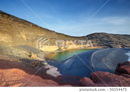 Green Lagoon at El Golfo, Lanzarote Island, Spain Green Lagoon at El Golfo, Lanzarote Island, Spain 30354475