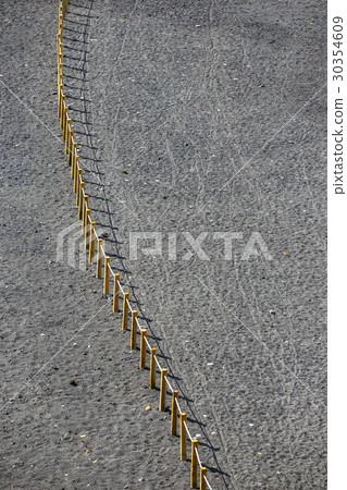 Wooden fence on an El Golfo beach in Lanzarote 30354609