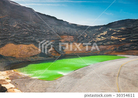 Green Lagoon at El Golfo, Lanzarote Island, Spain Green Lagoon at El Golfo, Lanzarote Island, Spain 30354611