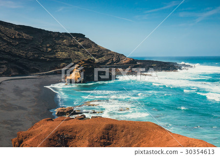 Green Lagoon at El Golfo, Lanzarote Island, Spain Green Lagoon at El Golfo, Lanzarote Island, Spain 30354613