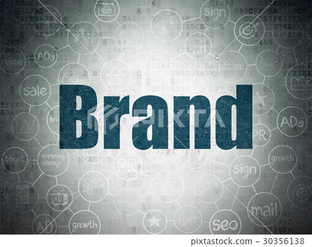 Marketing concept: Brand on Digital Data Paper Marketing concept: Brand on Digital Data Paper 30356138