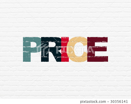 Marketing concept: Price on wall background Marketing concept: Price on wall background 30356141