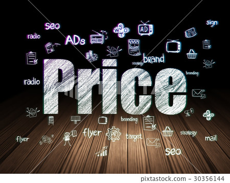 Marketing concept: Price in grunge dark room Marketing concept: Price in grunge dark room 30356144