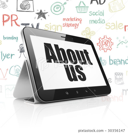 Marketing concept: Tablet Computer with About Us 30356147