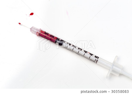 Syringe with blood 30358083