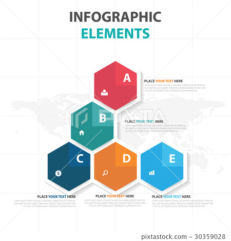 colorful hexagon business Infographics elements - Stock Illustration ...
