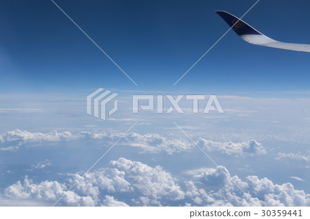 he view from airplane window 30359441