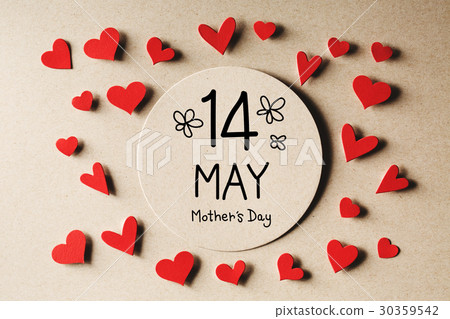 14 May Mothers Day message with small hearts 30359542