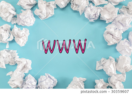 WWW text with crumpled paper balls 30359607