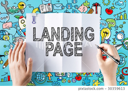 Landing Page text with hands 30359613
