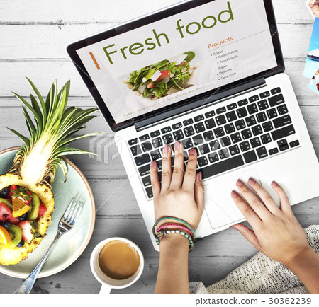 Fresh Food Eating Cafe Calories Nutrition Concept Fresh Food Eating Cafe Calories Nutrition Concept 30362239