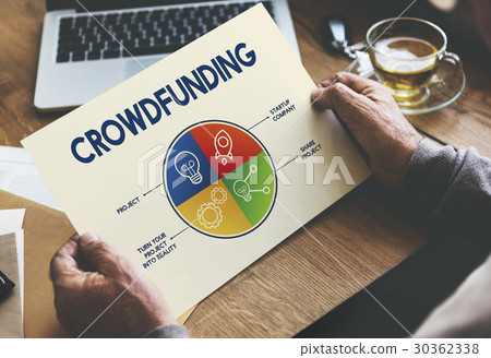 Crowdfunding Bulb Rocketship Plan Enterprise Graphic Concept 30362338