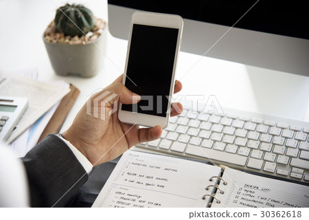 Businessman Working Plan On A White Table Businessman Working Plan On A White Table 30362618