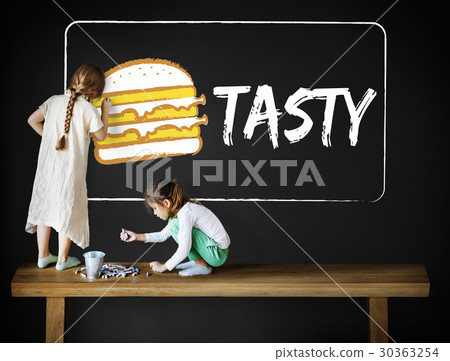 Burger Fast Food Icon Graphic Burger Fast Food Icon Graphic 30363254