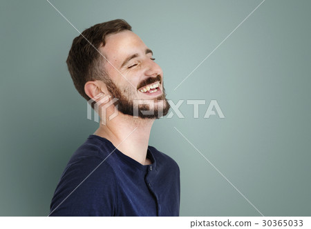 Man Smiling Happiness Carefree Emotional Expression Concept Man Smiling Happiness Carefree Emotional Expression Concept 30365033