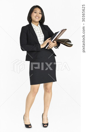 Young Asian Business Woman Holding Documents Young Asian Business Woman Holding Documents 30365625