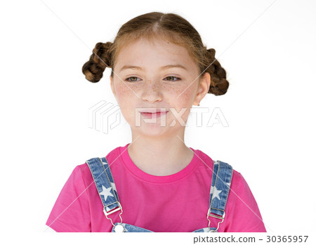 Little Girl Smiling Happiness Studio Portrait 30365957