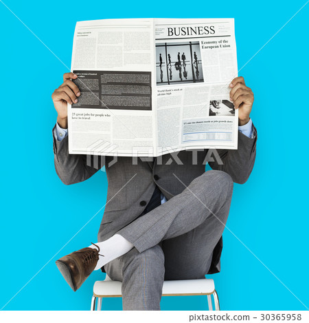 Business Man Reading Newspaper Business Man Reading Newspaper 30365958