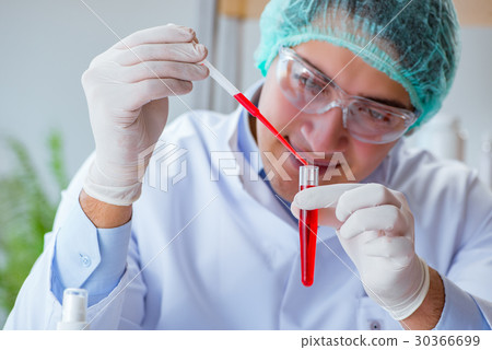 Young doctor working on blood test in lab hospital Young doctor working on blood test in lab hospital 30366699