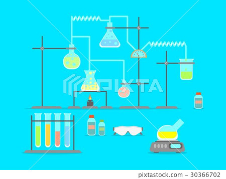 Cartoon Chemical Laboratory. Vector Cartoon Chemical Laboratory. Vector 30366702