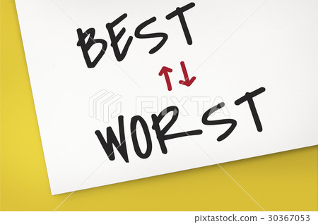 图库插图 best worst positive negative opposite