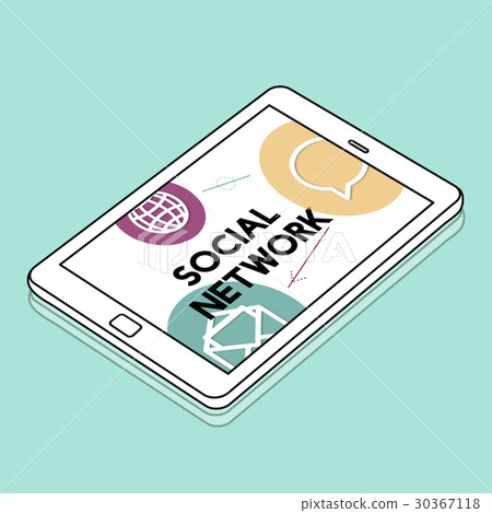 Technology social media connection icons 30367118