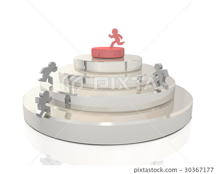 Abstract 3DCG illustration showing competition with rival Abstract 3DCG illustration showing competition with rival 30367177