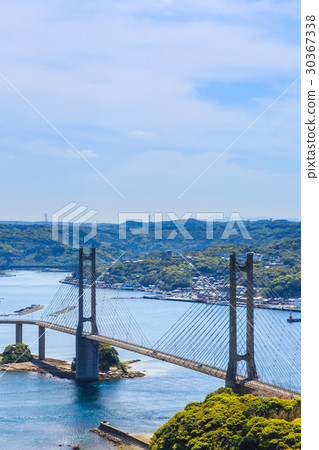 View of the Yobuko Ohashi from the hill park where the wind can be seen 30367338