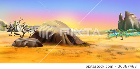 African landscape with big stones African landscape with big stones 30367468