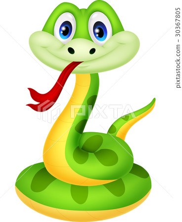 Cute green snake cartoon 30367805