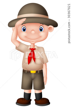 Young boyscout doing a hand sign 30367821