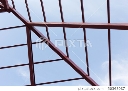 structural steel beam on roof of building structural steel beam on roof of building 30368087
