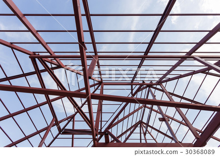 structural steel beam on roof of building structural steel beam on roof of building 30368089