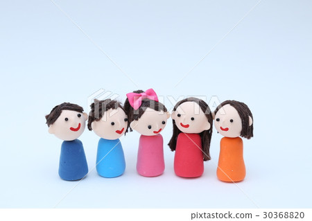 Paper Clay Doll Series Male and Female Group 30368820
