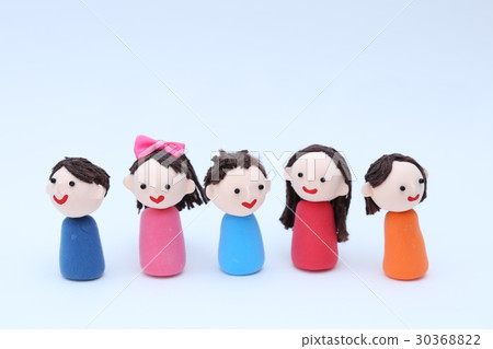 Paper Clay Doll Series Male and Female Group 30368822