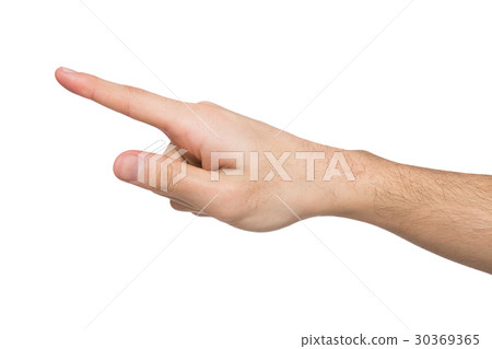 Hand gestures - man pointing away, isolated Hand gestures - man pointing away, isolated 30369365