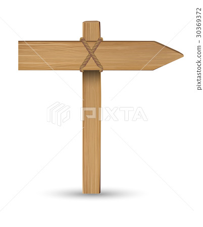 direction wood board sign on a white background - Stock Illustration ...