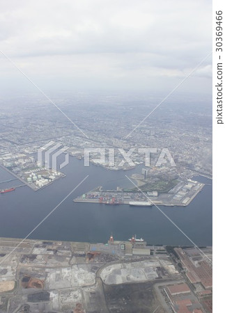 千葉市從東京灣和千葉港區的天空觀看 30369466