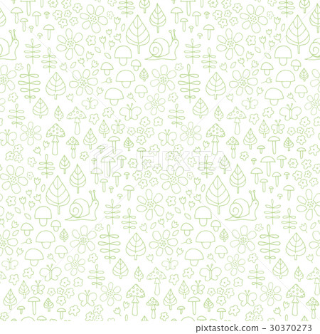 Seamless cute seasonal pattern with fores Seamless cute seasonal pattern with fores 30370273