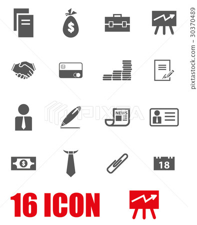 Vector black grey icon set 30370489