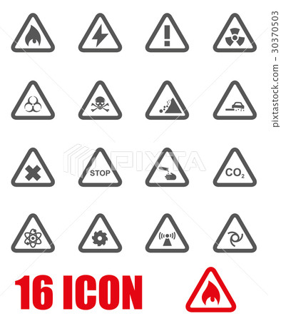 Vector black danger icon set 30370503