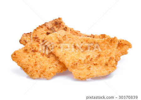 rice cracker with pork floss isolated on white rice cracker with pork floss isolated on white 30370839