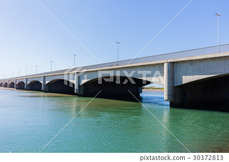 Bridge Vehicle Crossing River Beach 30372813
