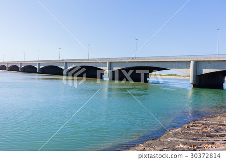 Bridge Vehicle Crossing River Beach 30372814