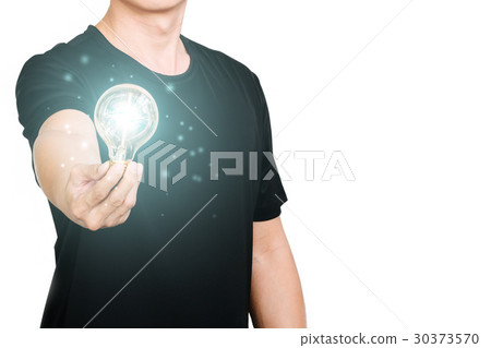 Asian man showing creative business strategy  30373570