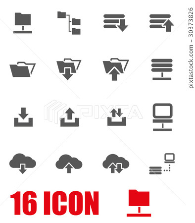 Vector grey ftp icon set 30373826